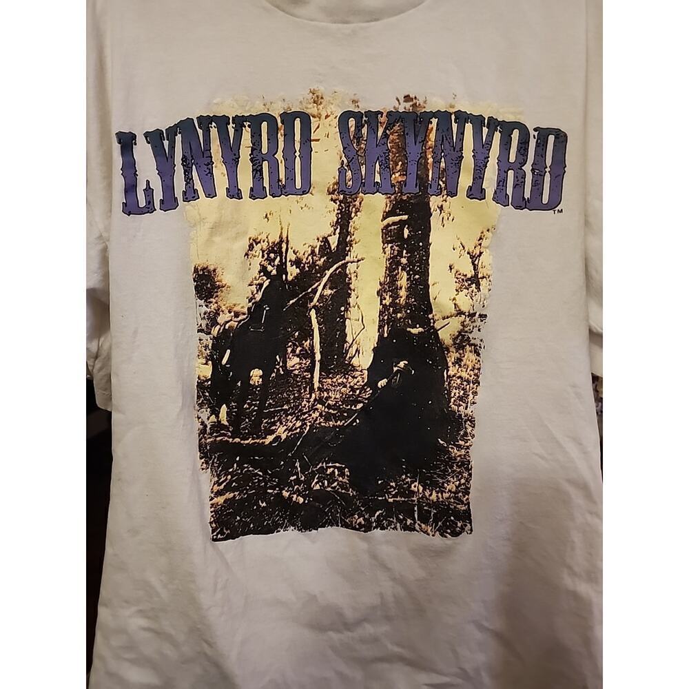 Vintage Lynyrd Skynyrd The Last Rebel Tour T-Shirt White XL A105 Nice‎ Condition